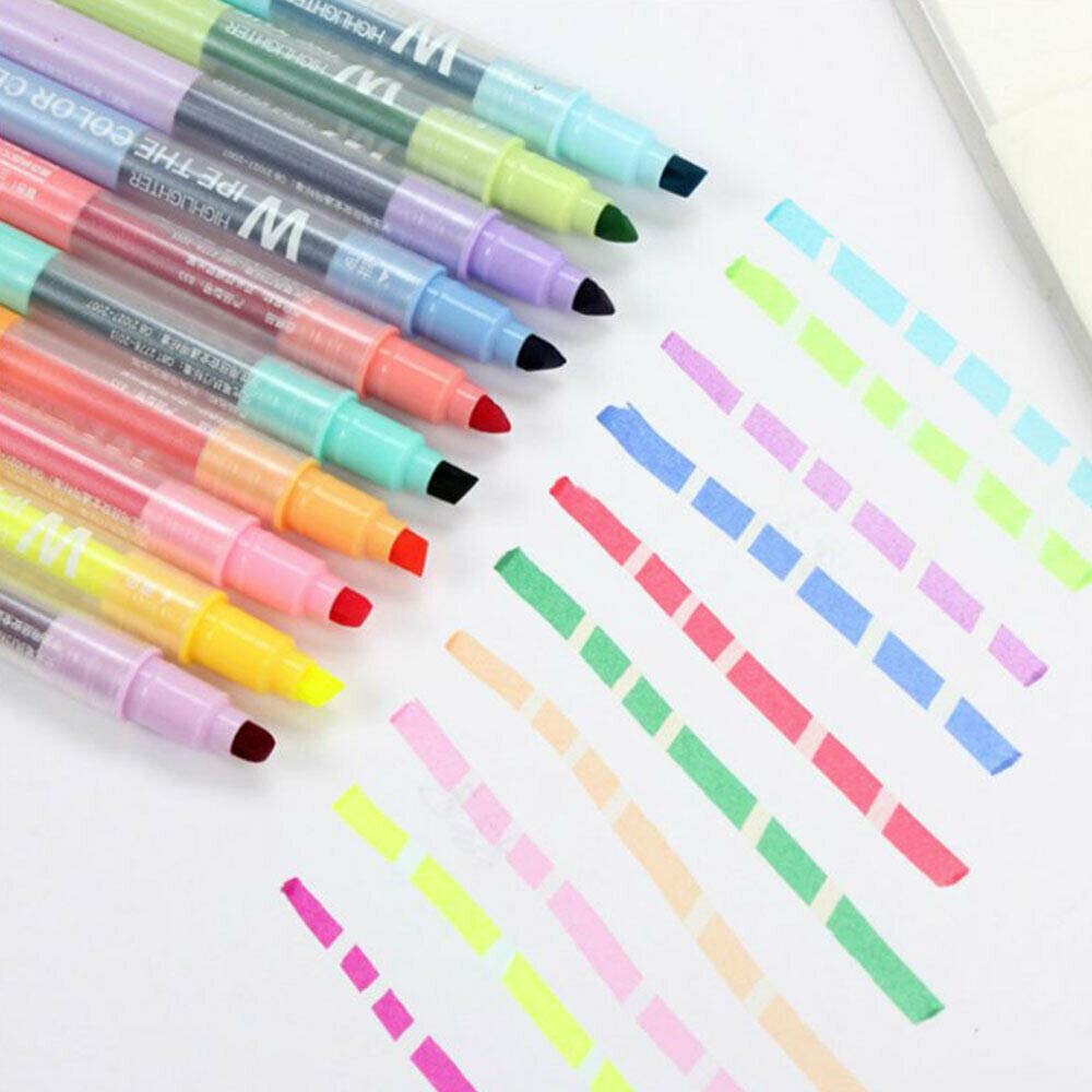 Rotulador borrable de doble extremo, 10 rotuladores de tiza líquida fluorescente de plástico de color para estudiantes escolares (paquete de 4)