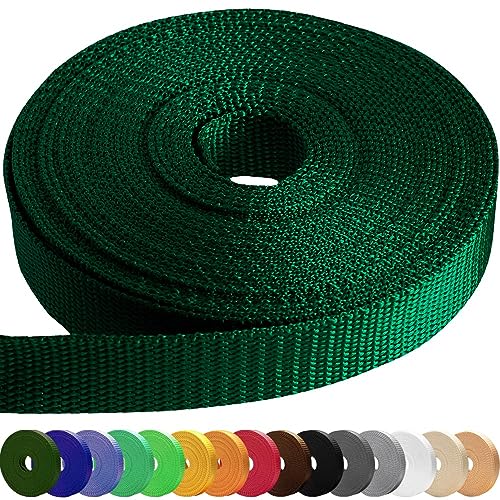 TECEUM 1.5" 10 Yards Webbing Strap, Dark Green Heavy Duty Craft Tape