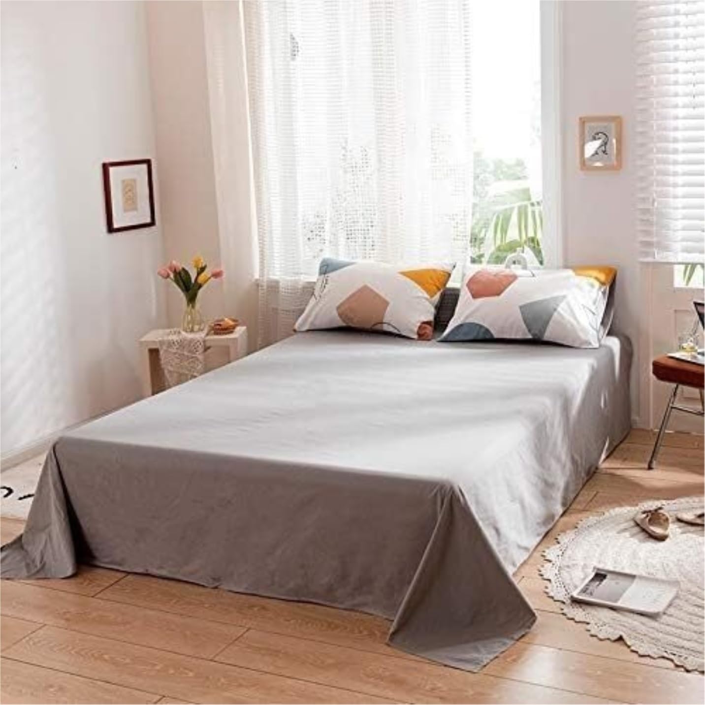 Komplet Pościeli Bedding Pościel Zestawy Pościeli Bawełnianej Prosty Styl Poszwa Na Kołdrę Tekstylia Domowe Poszwa Na Kołdrę Miękka, Przyjazna Dla Skóry Bawełniana Poszwa Na Kołdrę Zestaw Pościeli(Whi