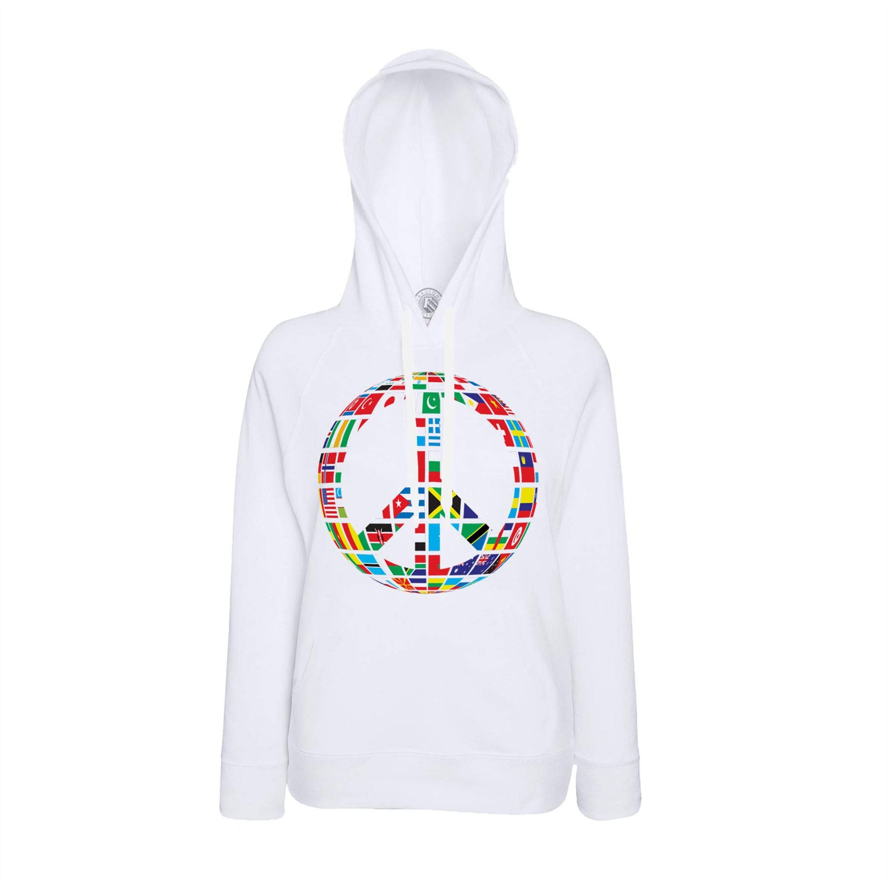 Sweat à capuche signe paix multicolore pour célébrer l'esprit hippie
