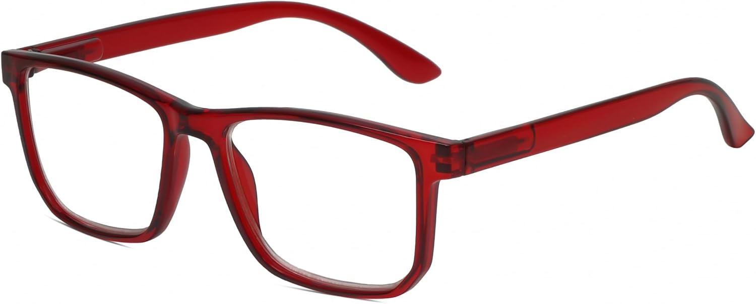 Calabria R861 Rectangular Reading Glasses Men Women Designer Trendy Eyeglass Modern Fashion Readers w/Semi-Hard Zipper Case