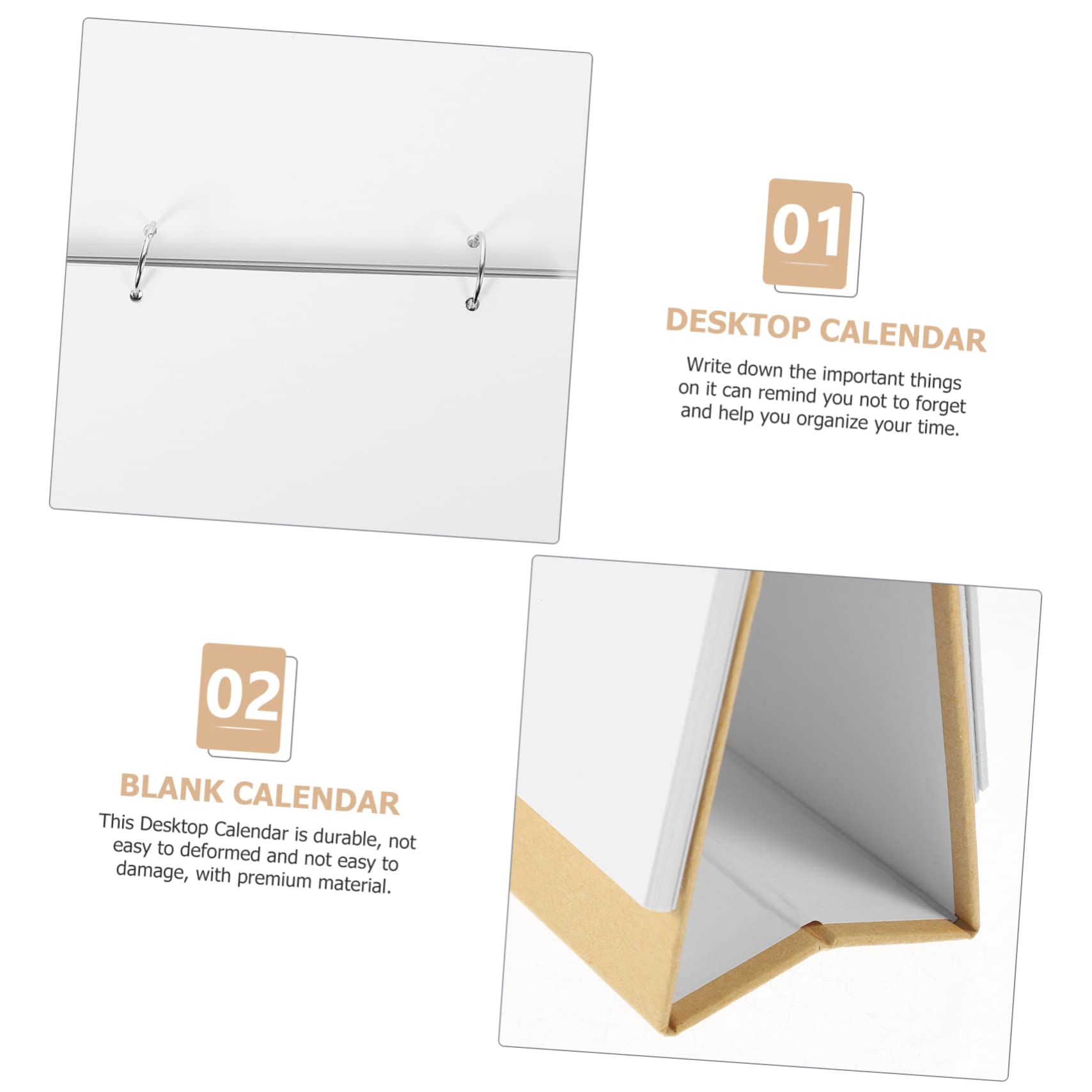 VILLCASE 3stücke Stehender Kalender Weißkarton Mit Kraftpapierdeckel Handgezeichnetes Design Für Büro Schule Und Zuhause Leerer Tischkalender Selbstgestalten Platzsparend Und Vielseitig