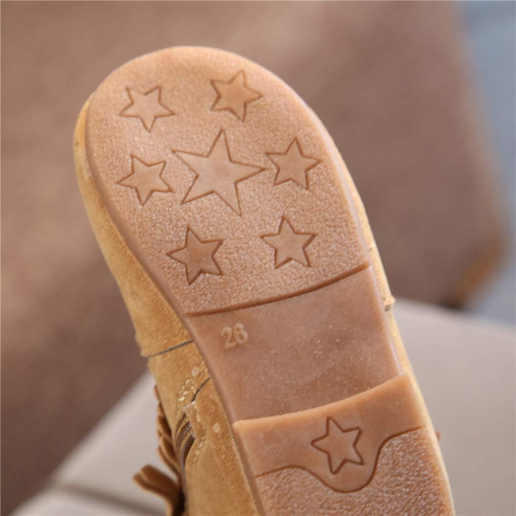 Little Girls Tassel Suede Ankle Boots Side Zipper Short Booties Winter Snow Boot - Image 6