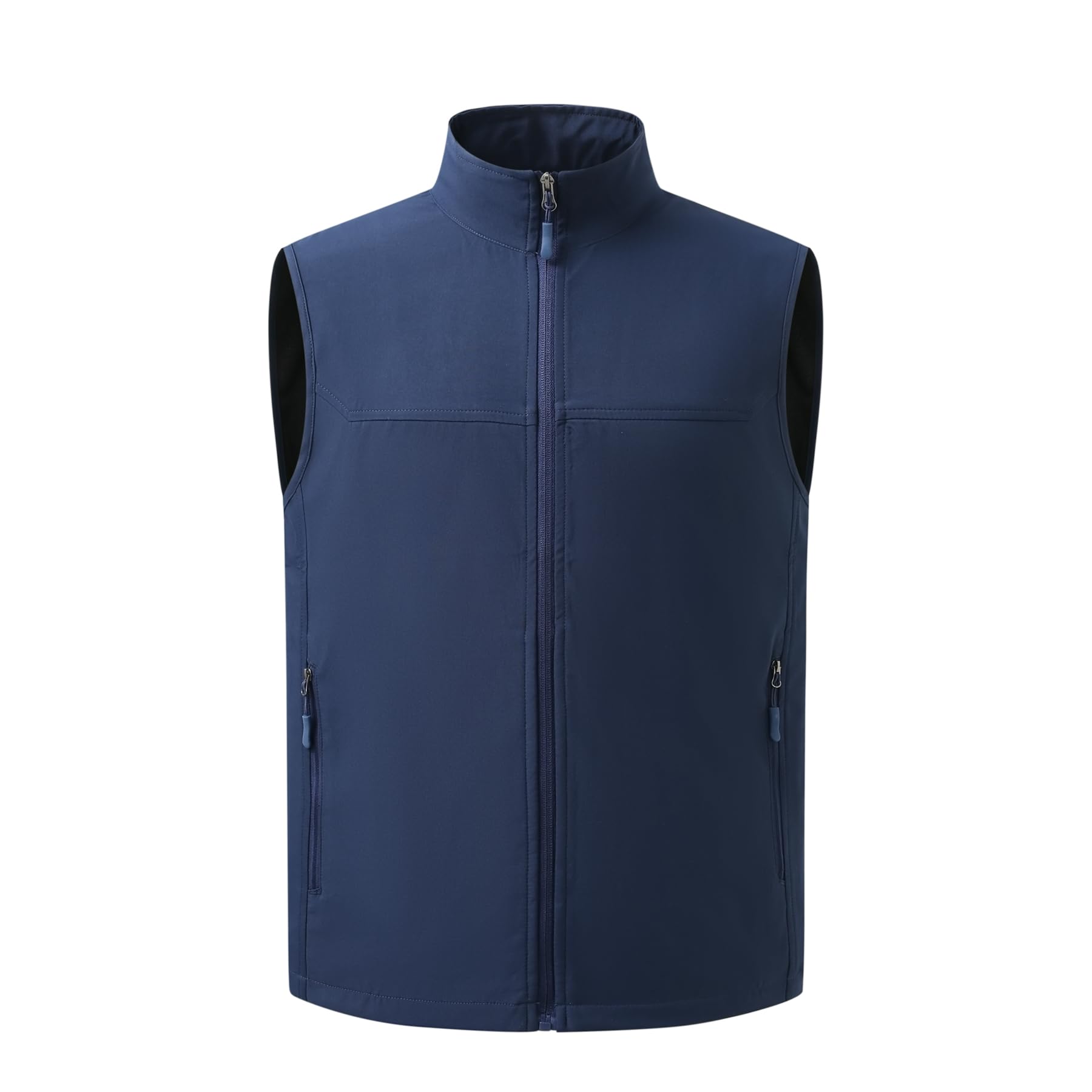 Allthemen Gilet Matelassé Homme Légère Casual Vest de Travail Zip Couleur Uni Blouson Sans Manches Softshell
