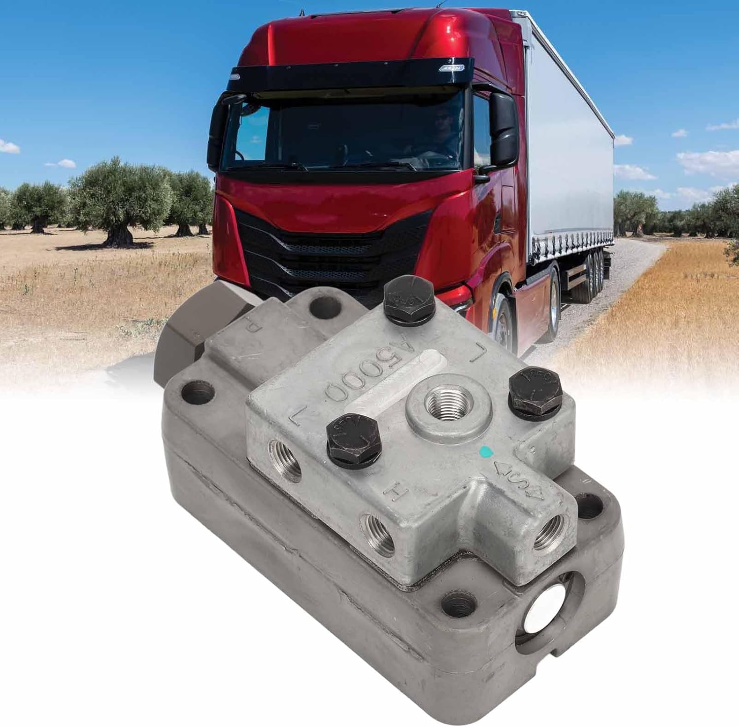 A5000 Aluminum Alloy Transmission Slave Valve - Universal High Temperature & Pressure Resistant Air Valve for Truck Engines, 4 x 1/4"-20 x 1-3/4" Mounting