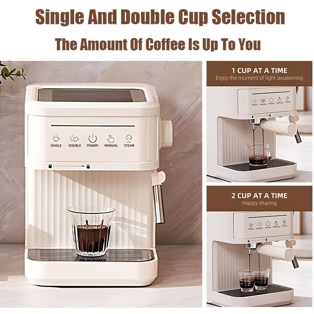 Cafetera Espresso De 20 Bares, Cafetera SemiautomáTica Con Vaporizador De Leche, Pantalla TáCtil, Tanque De Agua De 60 Oz, Cafetera Para El Hogar, MáQuina De Café Con Leche,Black