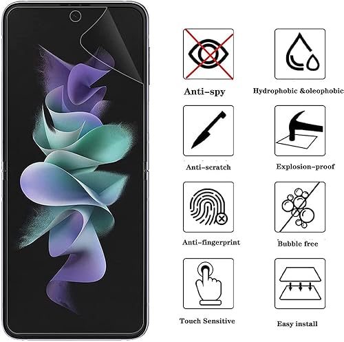 Miniatura 5 de Protector de pantalla de privacidad para Samsung Galaxy Z Flip 4 5G, pantalla interior de película suave antiespías, pantalla interior y salida de