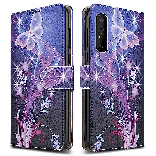 PIXFAB For Sony Xperia 1 V Leather Phone Case, Magnetic Closure Full Protection Book Folio Design