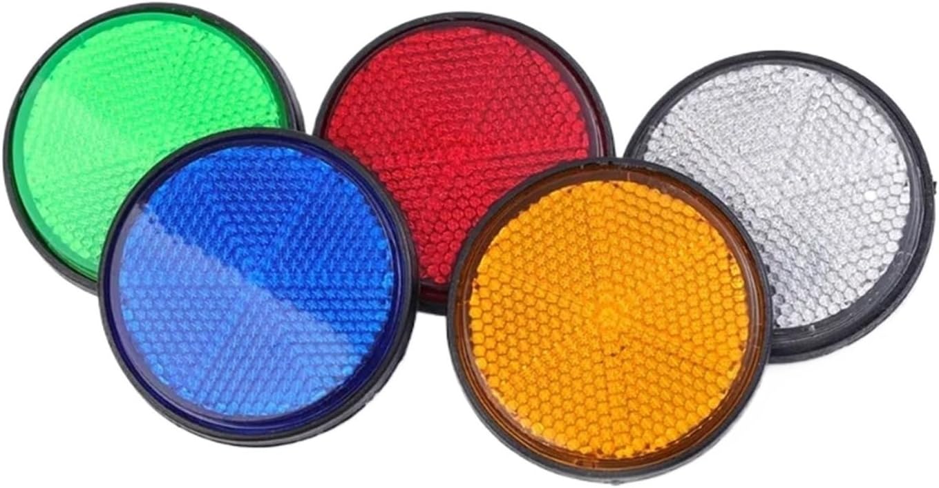 Handlebar Reflector 14 Pcs Round Reflective Mirror Night Warning Hexagonal Screw Fastening