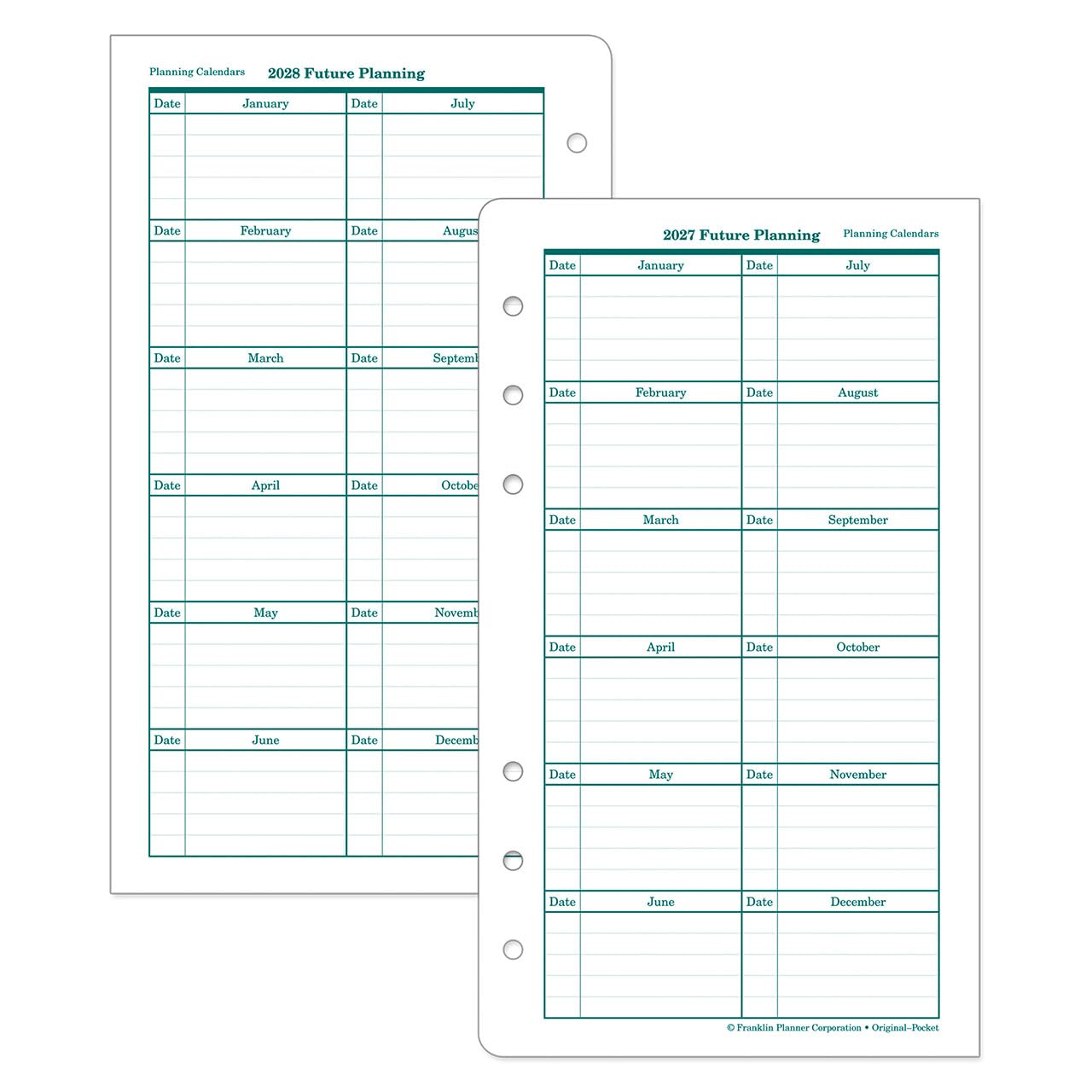 FranklinCovey - Original Two Page Per Day Ring-Bound Planner (Pocket, Oct 2025 - Sep 2026)