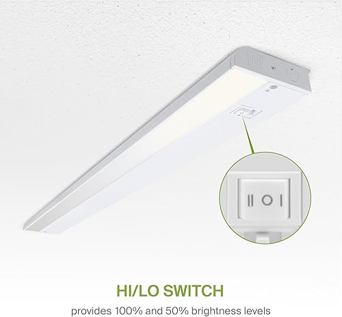 Miniatura 4 de ASD Iluminación LED debajo del gabinete de 24 pulgadas, instalación cableada o enchufable, 2700 K3000 K4000 K, interruptor de altabajo, iluminación