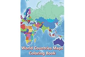 World Countries Maps Coloring Book: Atlas of the World Coloring Maps