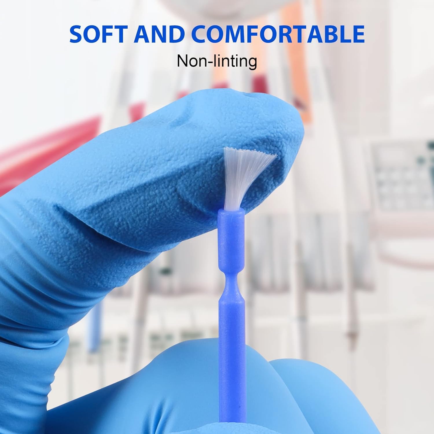 200 pennelli applicatori dentali usa e getta, applicatore di fluoro dentale sbiancante e desensibilizzante (blu e bianco)