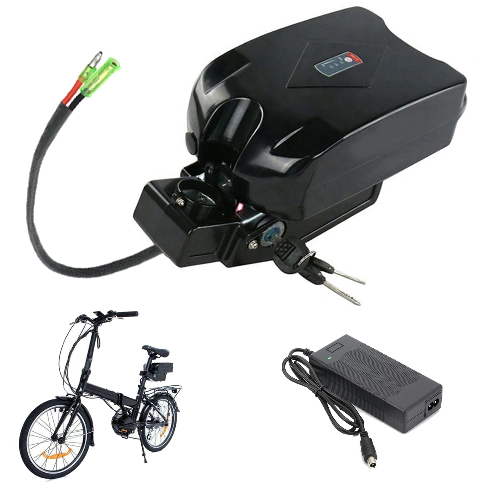Batería de Litio para tija de sillín de 24 V, 36 V y 48 V, 6 Ah, 8 Ah, 10 Ah, 12 Ah, 15 Ah, 18 Ah y 20 Ah, para Motor de 0 a 720 W, baterías Recargables con Cargador.