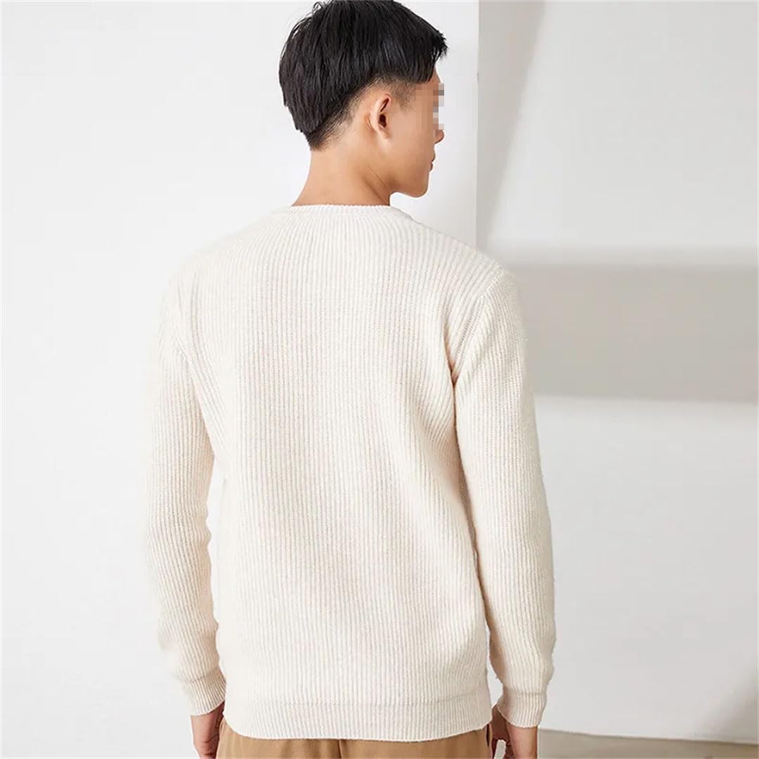 Suéteres De Lana para Hombre, Jerseys Casuales con Cuello Redondo, Camisetas De Manga Larga