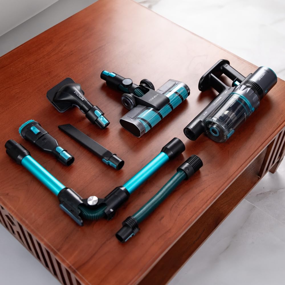 Cecotec Aspirapolvere Scopa Elettrica Senza Fili Conga Rockstar 2500 Thunder Flex Animal, Ciclone Parallelo, 400W, 30Kpa,122Aw, 65Min Auton, Tubo Flessibile, Spazzola Jalisco/Accessorio Animali