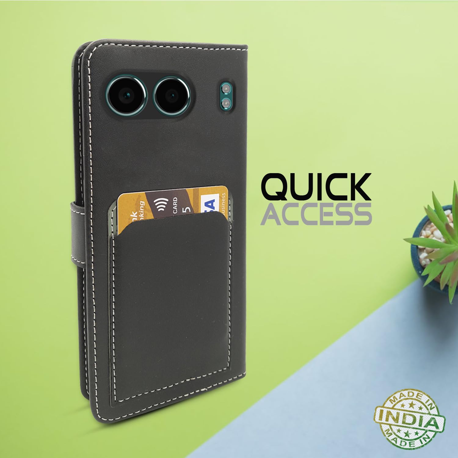 Pikkme Flip Cover | Genuine PU Leather Finish | Full 360 Protection | Wallet Style | Inbuilt Pockets & Stand | Strong Magnetic Flip Case for OnePlus Nord 4 5G (Grey) 2