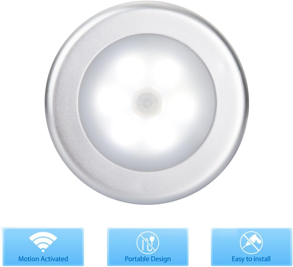 Kohree Motion Sensor Light, LED Night Light, Closet Light, Battery-Operated Stick-Anywhere Wall Light, Great for Hallway, Closet, Stairs, Bathroom, Nursery-with Free 3M Adhesive Pads 4 Packs