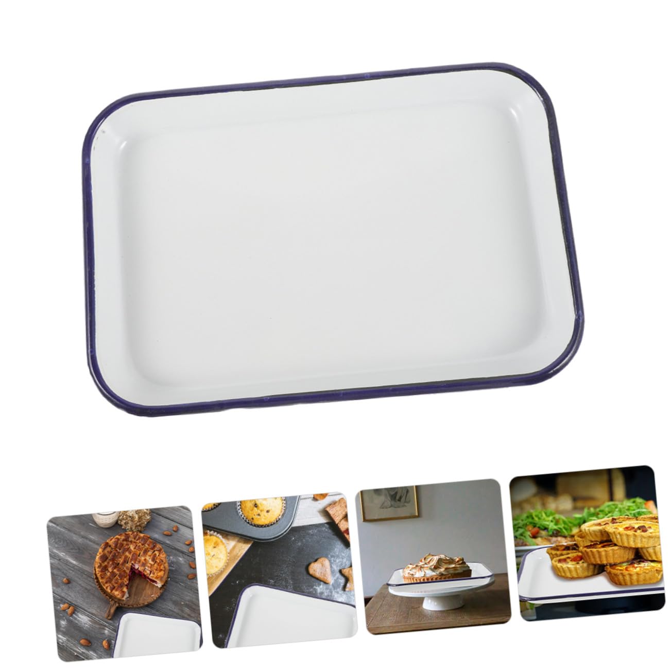 SHINEOFI Bandeja Rectangular Esmaltada 34x44x3,2 Cm Molde para Hornear de Cerámica Antiadherente Apta Lavavajillas para Cocina y Servir Comidas Familiares