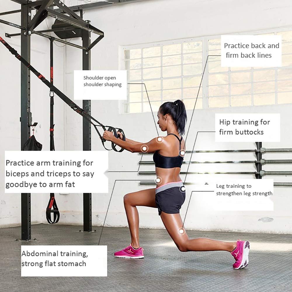 Suspension Training Kit Allenamento Sospensione Cinghie di Sospensione per Fitness Body Training Incluso Ancoraggio per Porta Supporto Cinghia di Fissaggio