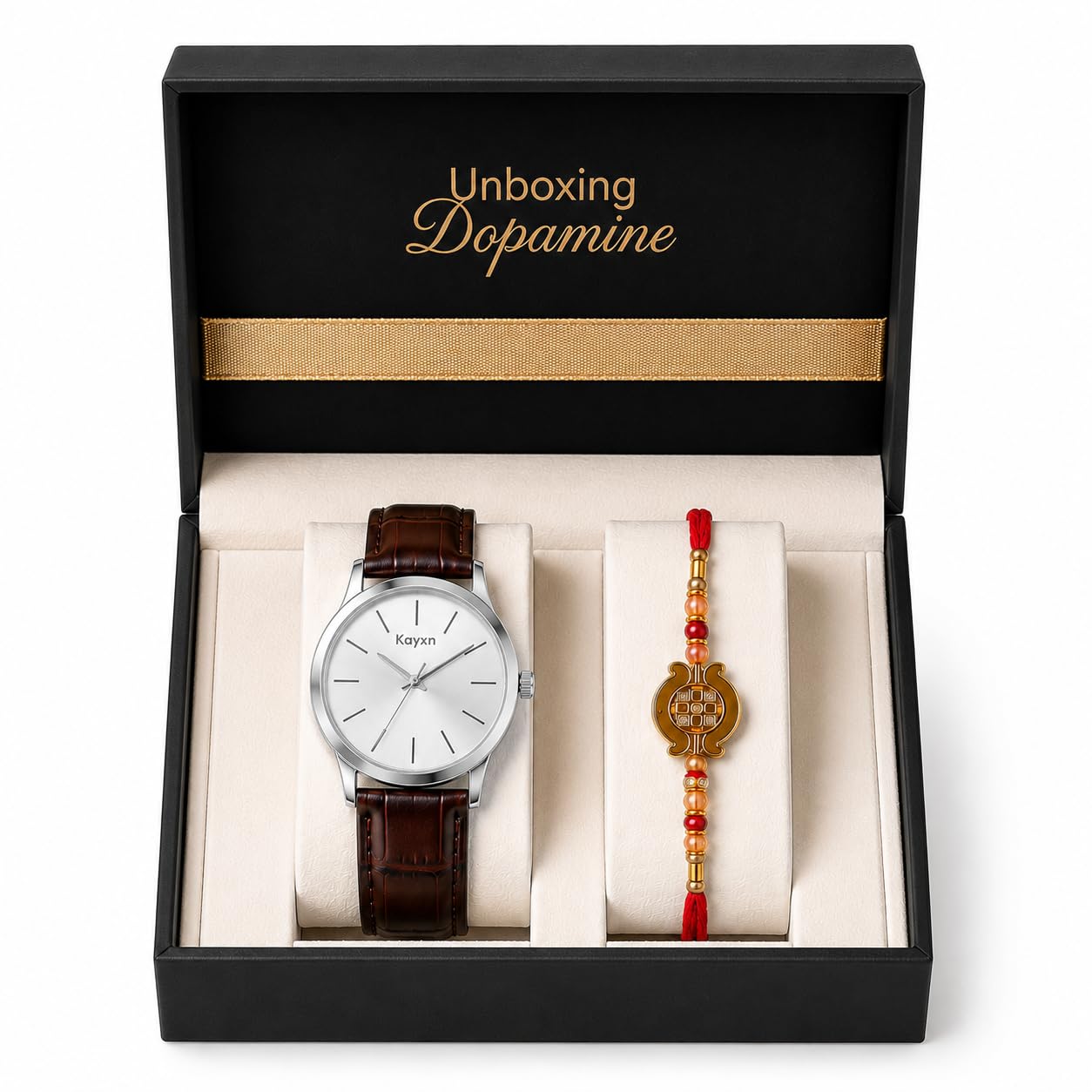 Pristine Watch Rakhi Gift Set for Him | Premium Analog Wrist Watch with Designer Rakhi & Luxury Gift Box | Raksha Bandhan Gift for Brother, Bhai, Bhaiya, Men-image-13