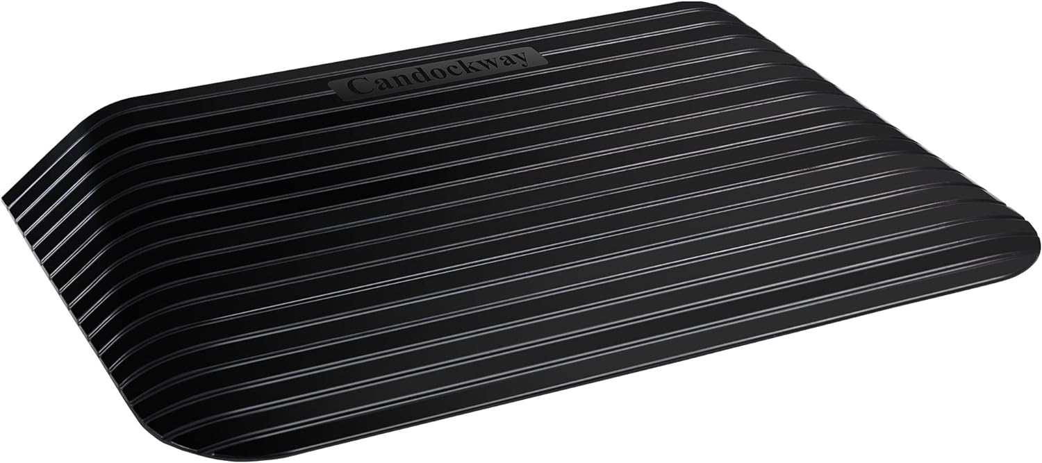 3.5" Rise Threshold Ramps Doorway, Wheelchair Ramp with Non-silp Surface, 4400 LBS Capacity, Solid and Portable, for Steps, Driveway and Curb Black