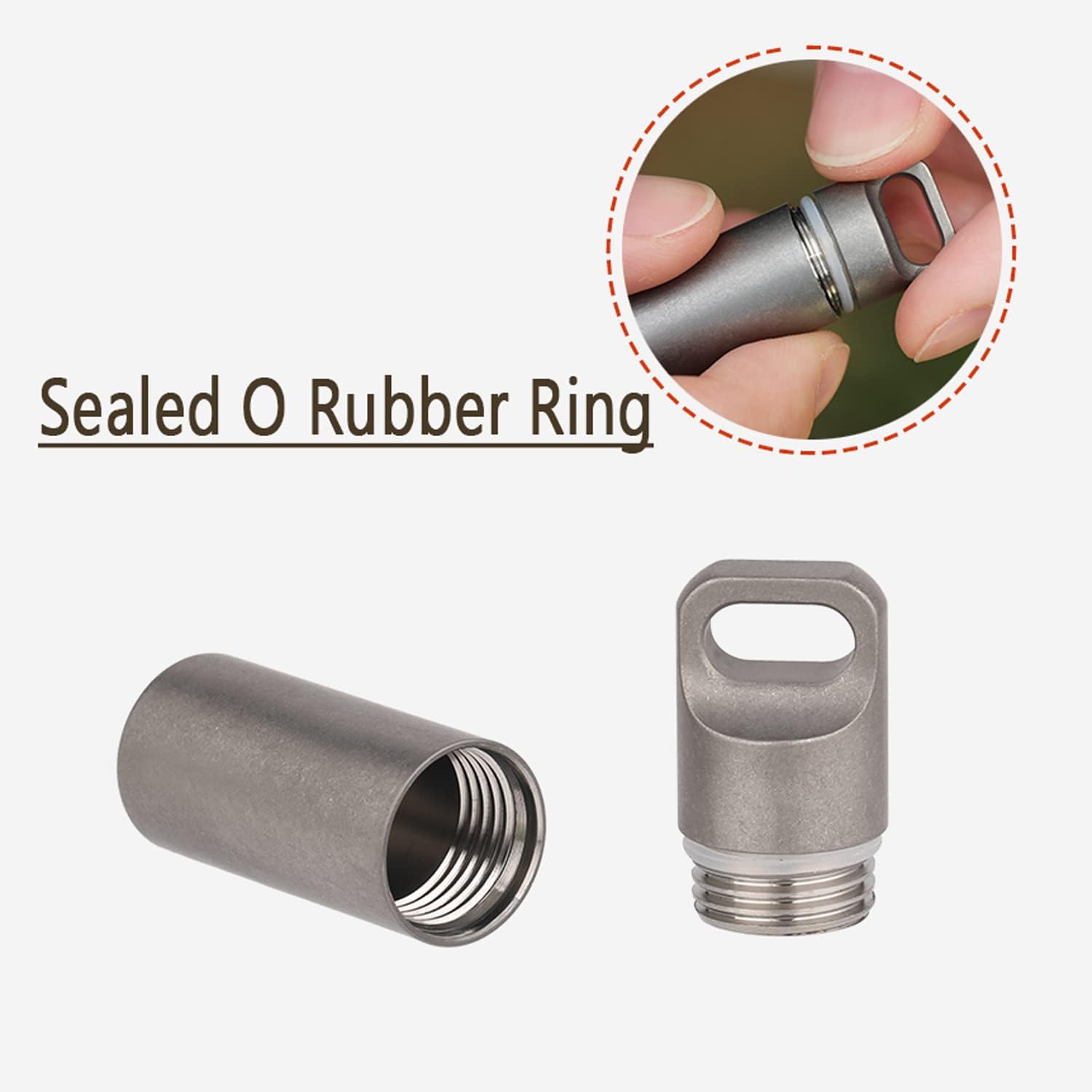 Titanium Waterproof Pill Container, Secret Pill Holder Keychain, Portable Daily Travel Pill Fob, Outdoor EDC First Aid Kit Pill Bottle, Metal Pocket Medicine Box Pill Capsule Charming Pendant