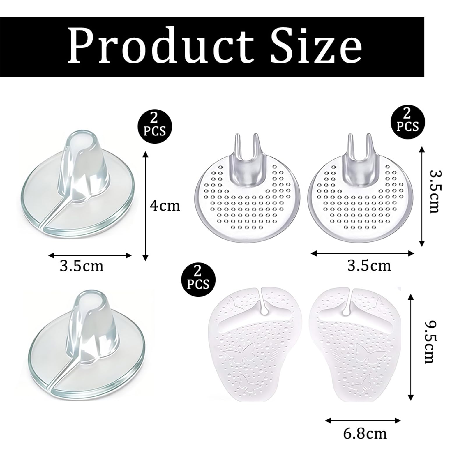 3 Paia di Protezioni per Dita in Silicone, Separatori Trasparenti per Dita dei Piedi per Sandali, Cuscinetti in Gel per Proteggere Le Dita da Dolore e Scivolamento tra Le Dita