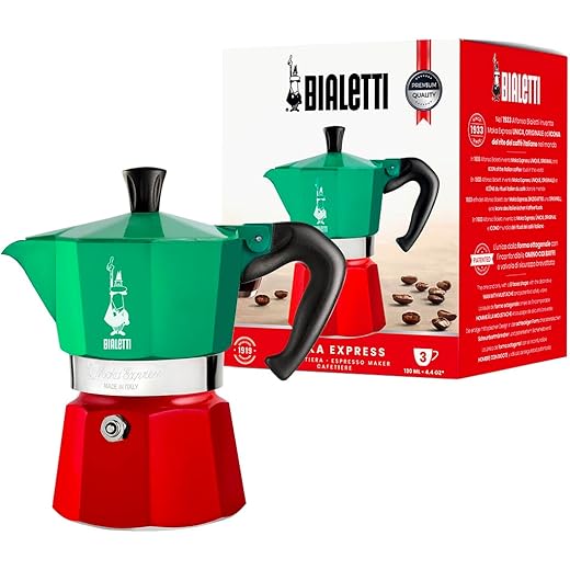 Bialetti Moka Express Espresso Maker Green/Red