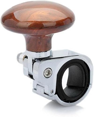 VORCOOL Volante de metal, bola de asistencia, bola de refuerzo de potencia, perilla giratoria para volante para vehículo de automóvil (color madera