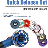 Vista 7 de Mesee Tuerca de sujeción para amoladora angular de rosca M14, reemplazo de tuerca de liberación rápida, brida de retención de bloqueo rápido, cierre