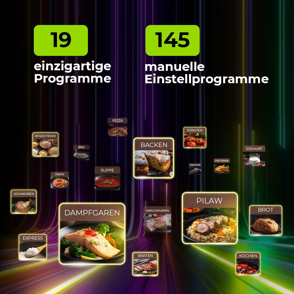 Multikocher RED COLORSENSE MC200 DE (Deutsch) 5L 10-in-1 Multifunktionskocher, Slow Cooker, Reiskocher & Dampfgarer, Digitales Display, Antihaftbeschichtung