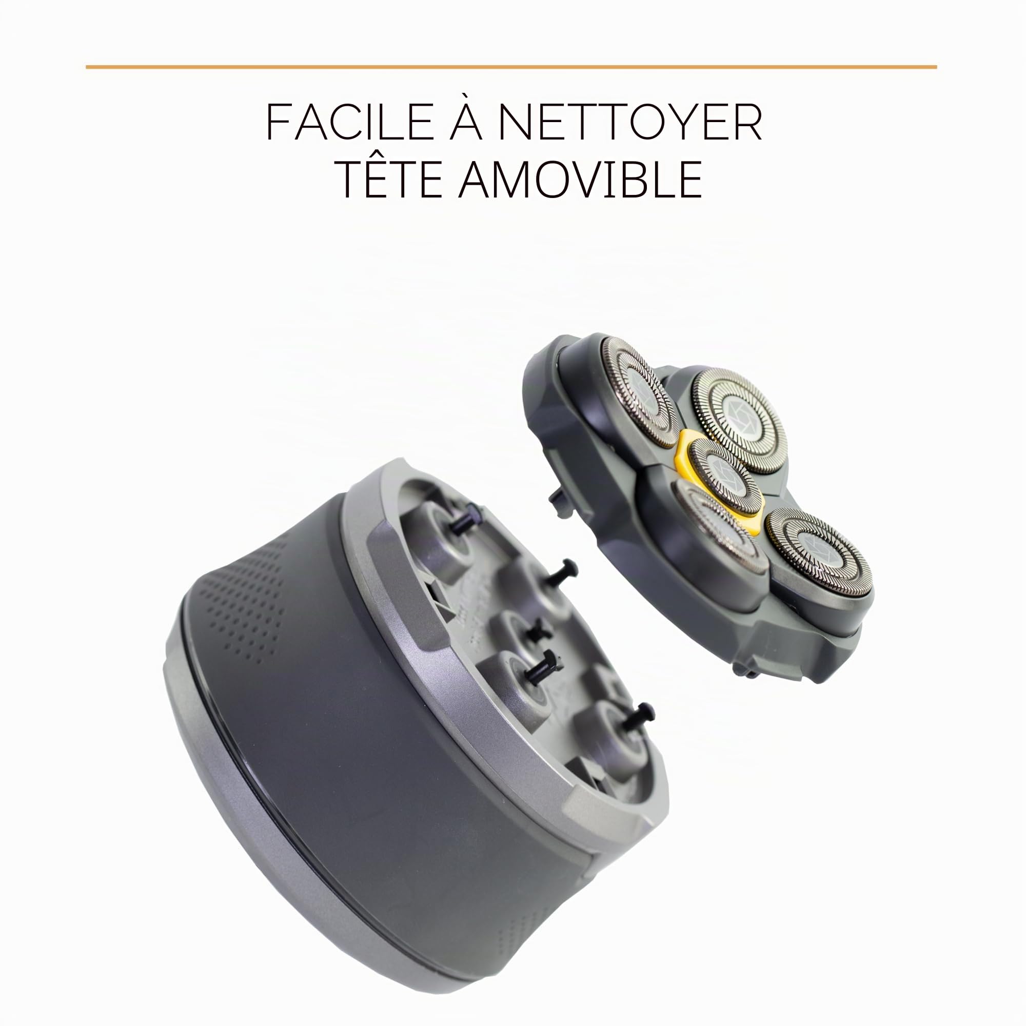 Microtouch Titanium Rasoir électrique rechargeable pour homme, rasoir sans fil, hypoallergénique pour rasage humide/sec, tondeuse de précision, alimentation au lithium, alimenté par piles