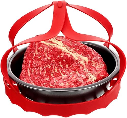 Miniatura 9 de Eslingas de olla a presión, vaporizador de silicona, multifuncional, portátil, cesta de drenaje, olla a presión, eslingas para hornear