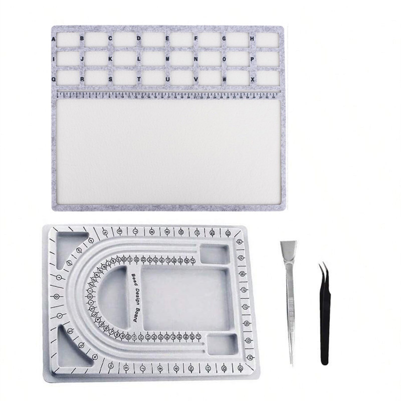 Geavonyg Of 4 Soft Felt Craft Storage Trays Featuring Divided Compartments for Jewelry Making and Organization Display Pad