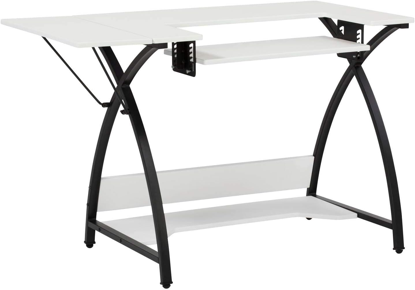 Sew Ready Comet Multipurpose Table, 45.5 Inch W, Black/White, 13332