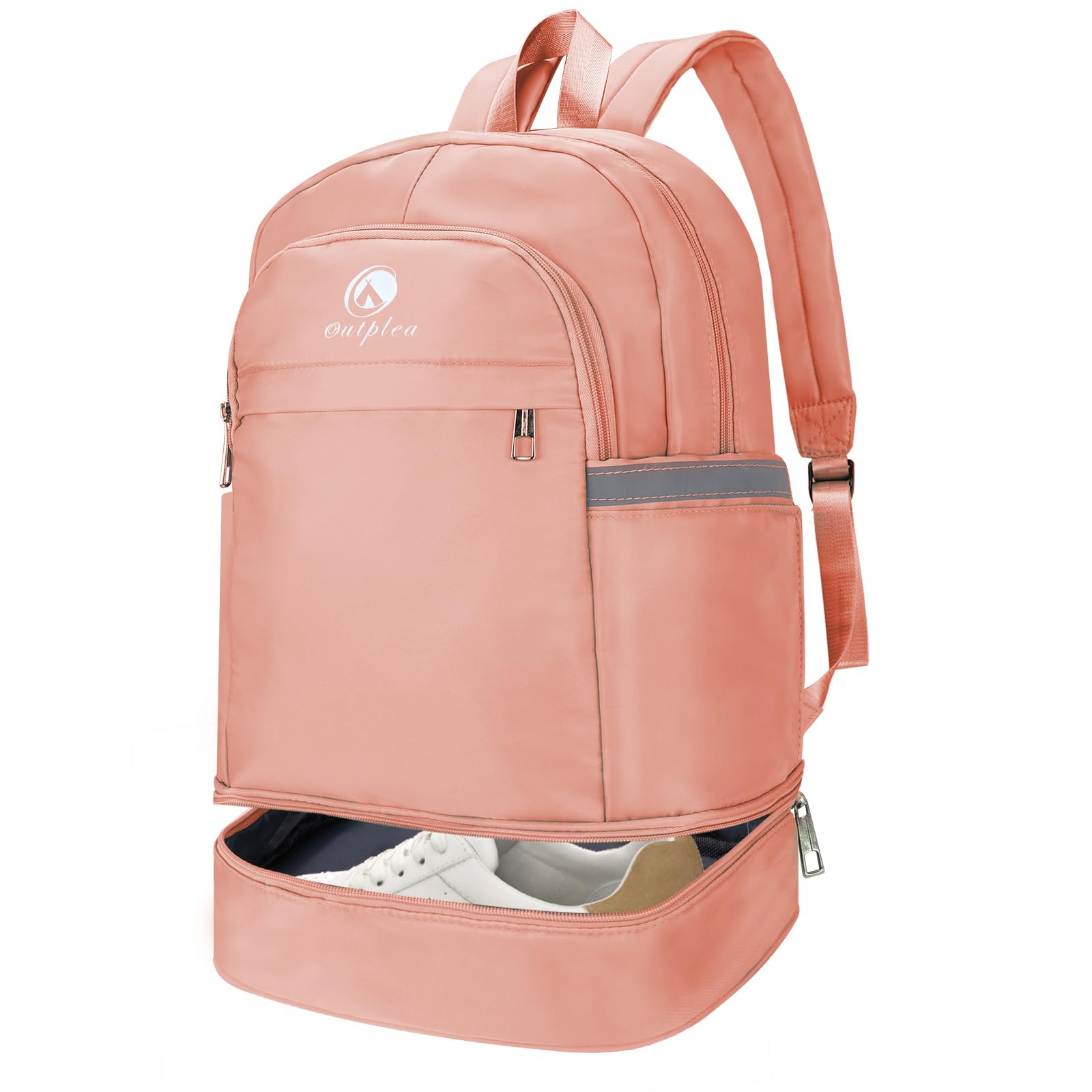 Outplea 28L Gym Backpack for Women with Shoe Compartment & Wet Pocket, Travel Backpack with Trolley Sleeve, Sports Rucksack for Dance Swimming, Pink โ image 1