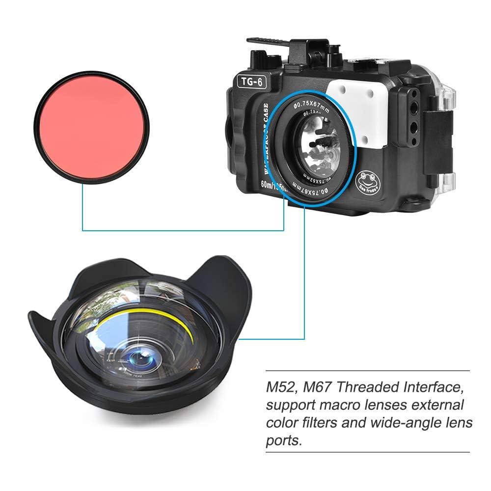 Amazon | Seafrogs 防水ケース オリンパス TG6用 ドームポートと