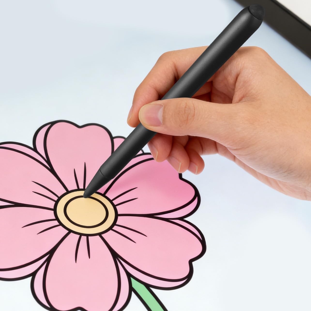 Kichvoe Penna Touch per Schermo Doppia Estremità, 2 Pezzi, Plastica Resistente, per Lavagna Bianca Digitale e Uso Educativo, Colore Nero