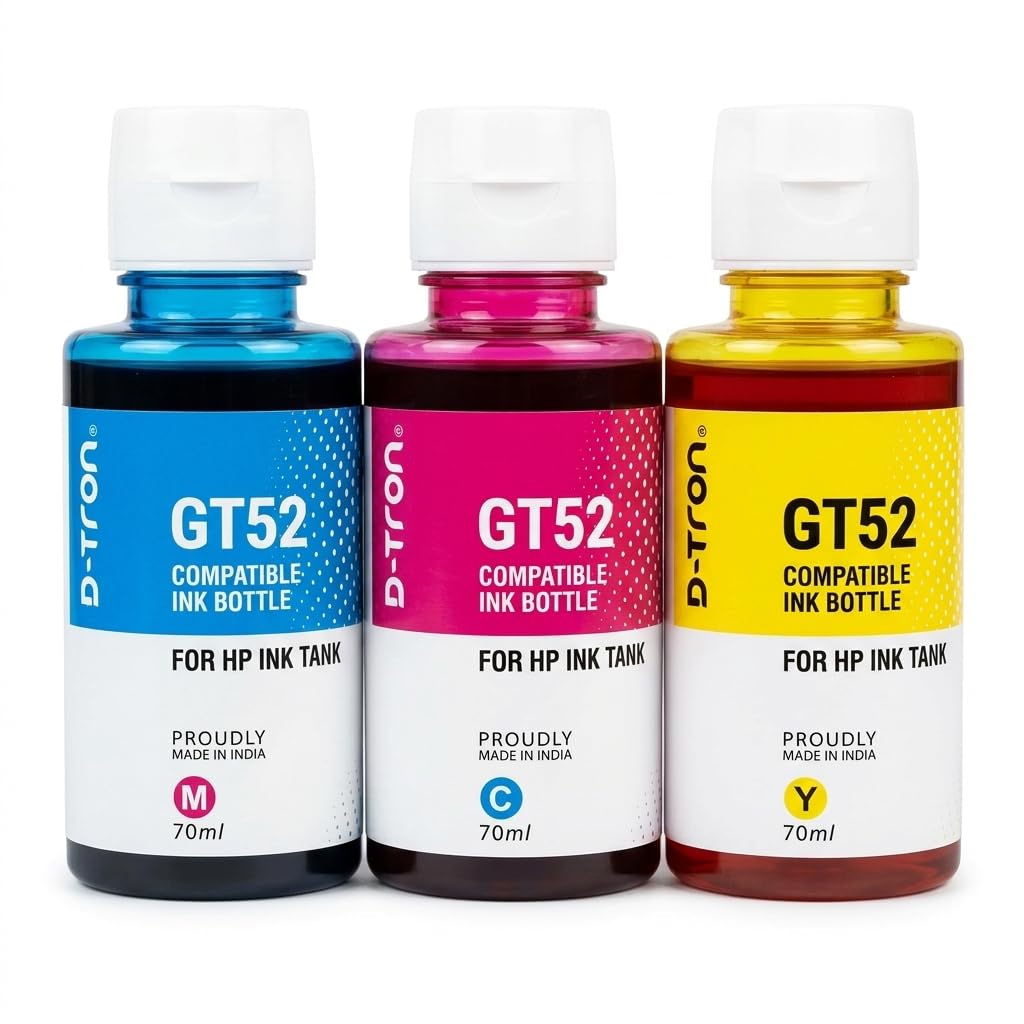 Hp Ink Colorrs Refill Multicolor Dye Ink for HP GT51 GT52 Compatible for HP Ink Tank ...