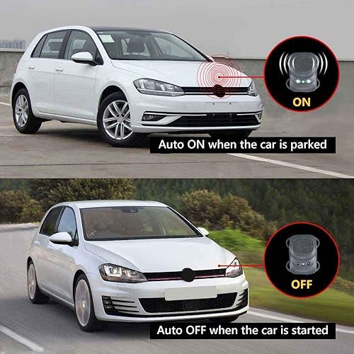 Miniatura 4 de Repelente de roedores bajo el capó para motor de automóvil con luces estroboscópicas, repelente ultrasónico de ratones, disuasorio, repelente de