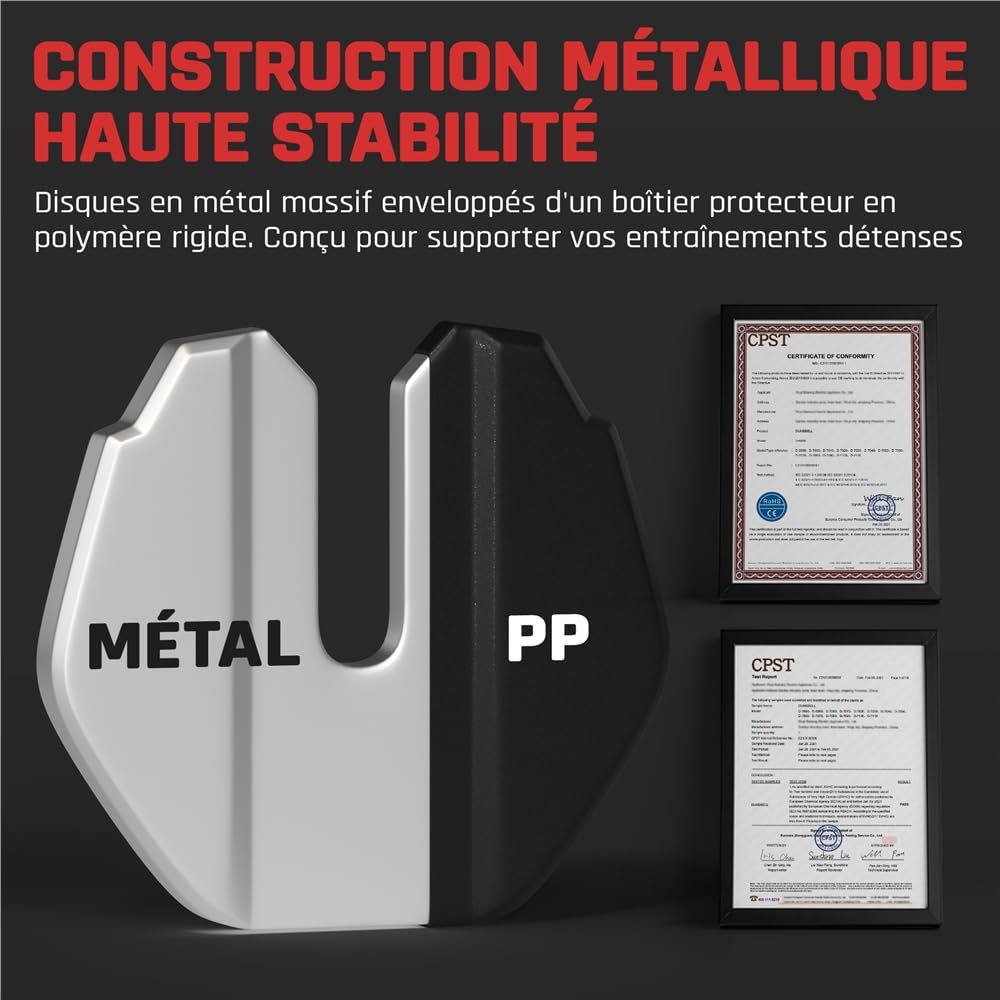 Yaheetech Haltères Réglables 2,5 à 24 kg 15 en 1 avec Base de Rangement, Système de Verrouillage de Sécurité, Poignée Antidérapante pour Entraînement à Domicile, Salle de Sport