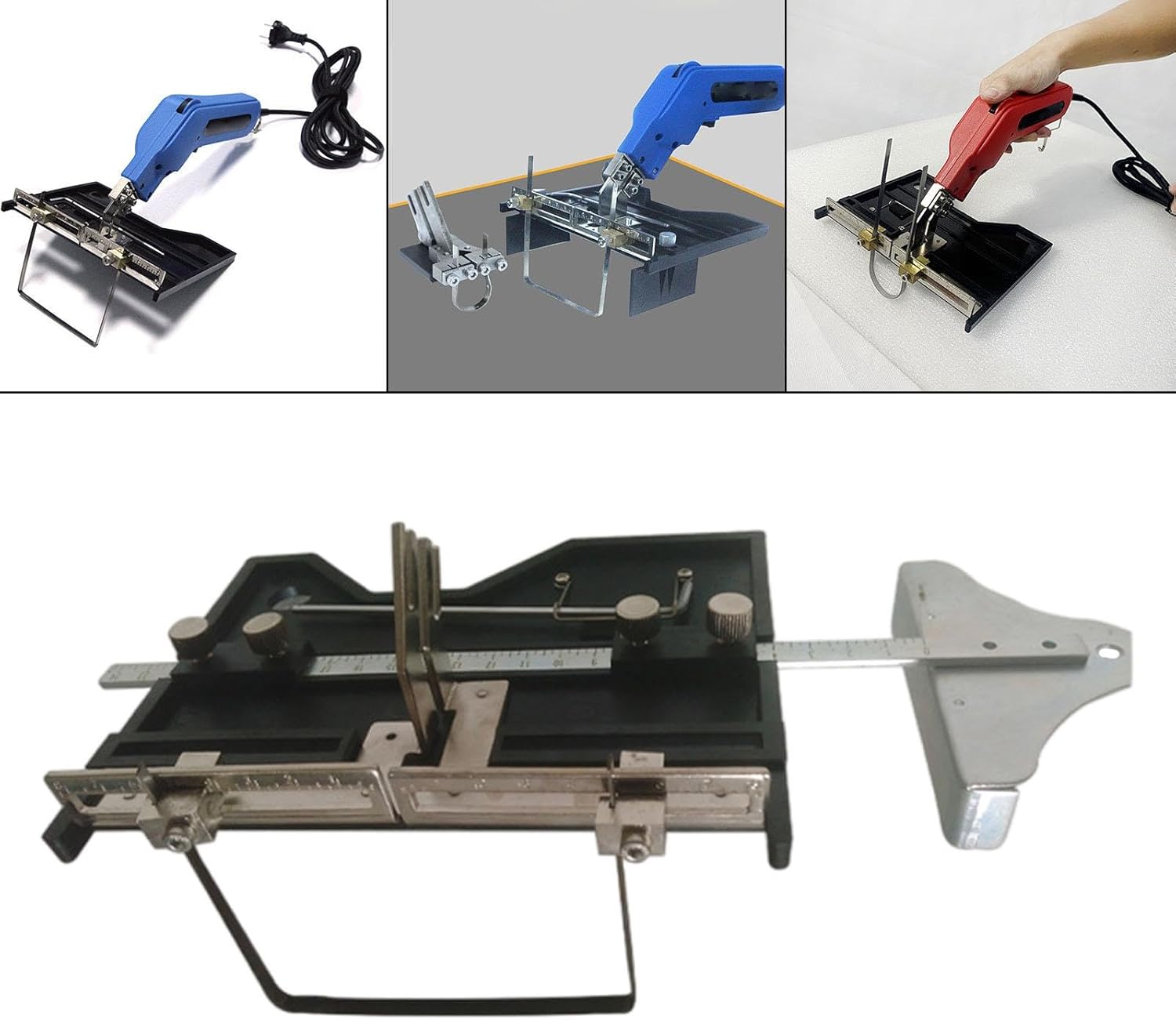 フォームカッター 電動 熱ナイフ 精密切断 金属製 耐摩耗性 スロットツール 付属品付き 持ち運び便利 DIY作業に適用, G07