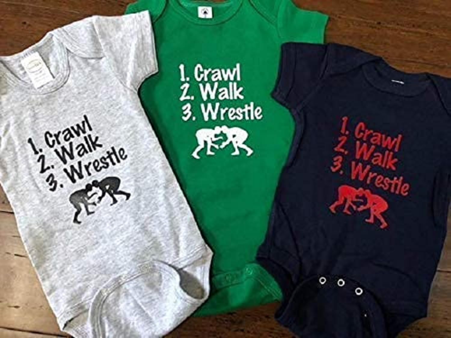 Crawl walk wrestle baby onesie ® wrestling onesie ® bodysuit wrestler infant one piece