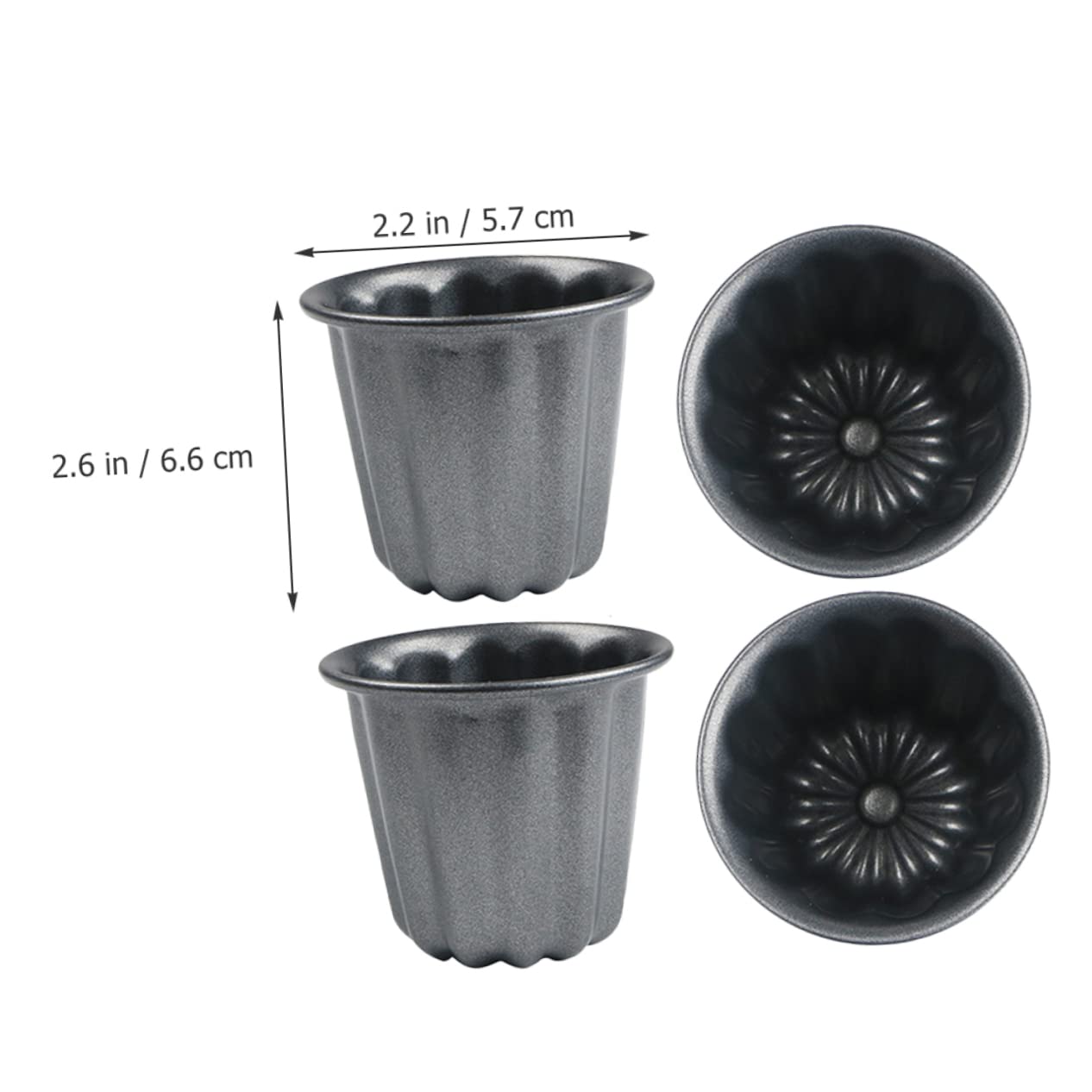 HEMOTON 8pièces Moule à Gâteau Cannelé Antiadhésif Outils De Cuisson Pour Muffins Puddings Et Desserts Maison