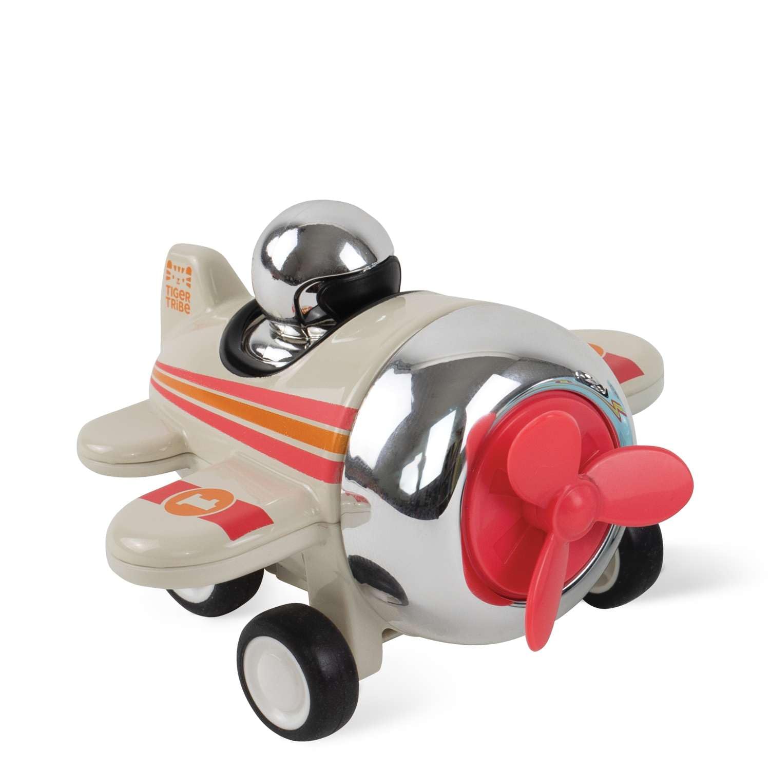 Tiger Tribe Presto Plane Drifter (Cream) | Toy Planes | Push Down Aeroplane Toys for Kids | Interactive Vehicles for Boys & Girls | Gifts for 3+ Year Old Children | Toddler Development & Learning Set
