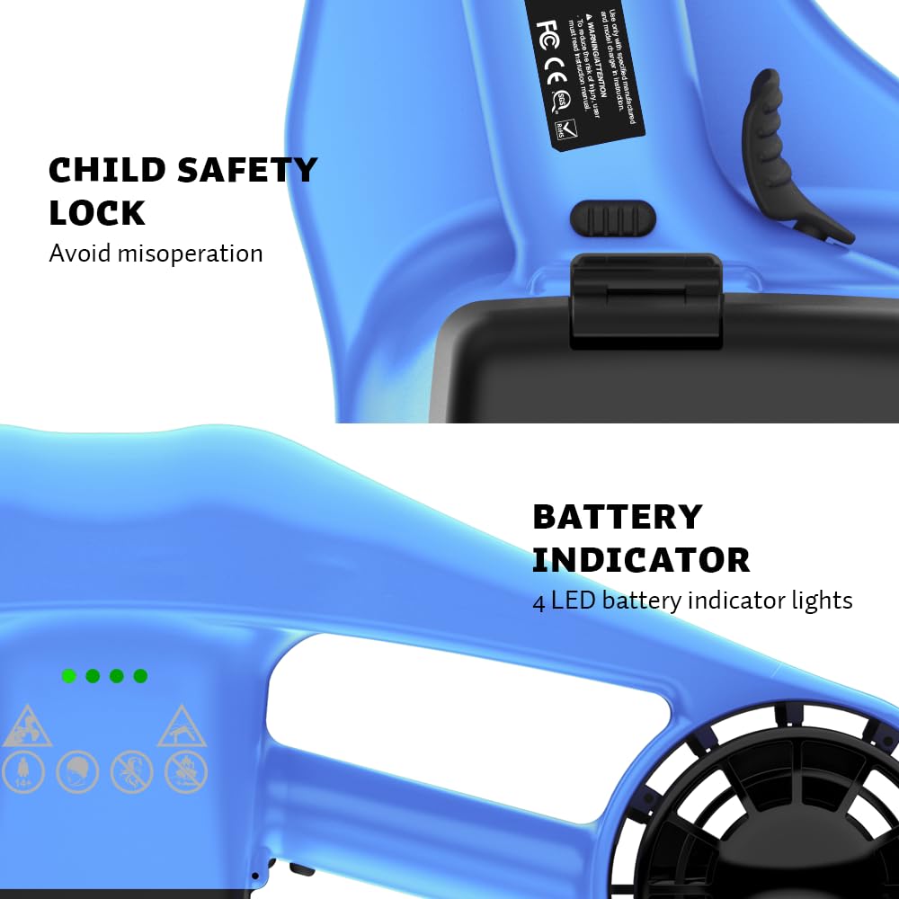 Asiwo Unterwasserscooter Tauchscooter mit Action Kamera Halterung, Seascooter mit Doppelmotor für Tauchen Schwimmen Schnorcheln Abenteuer und Fischen jagen