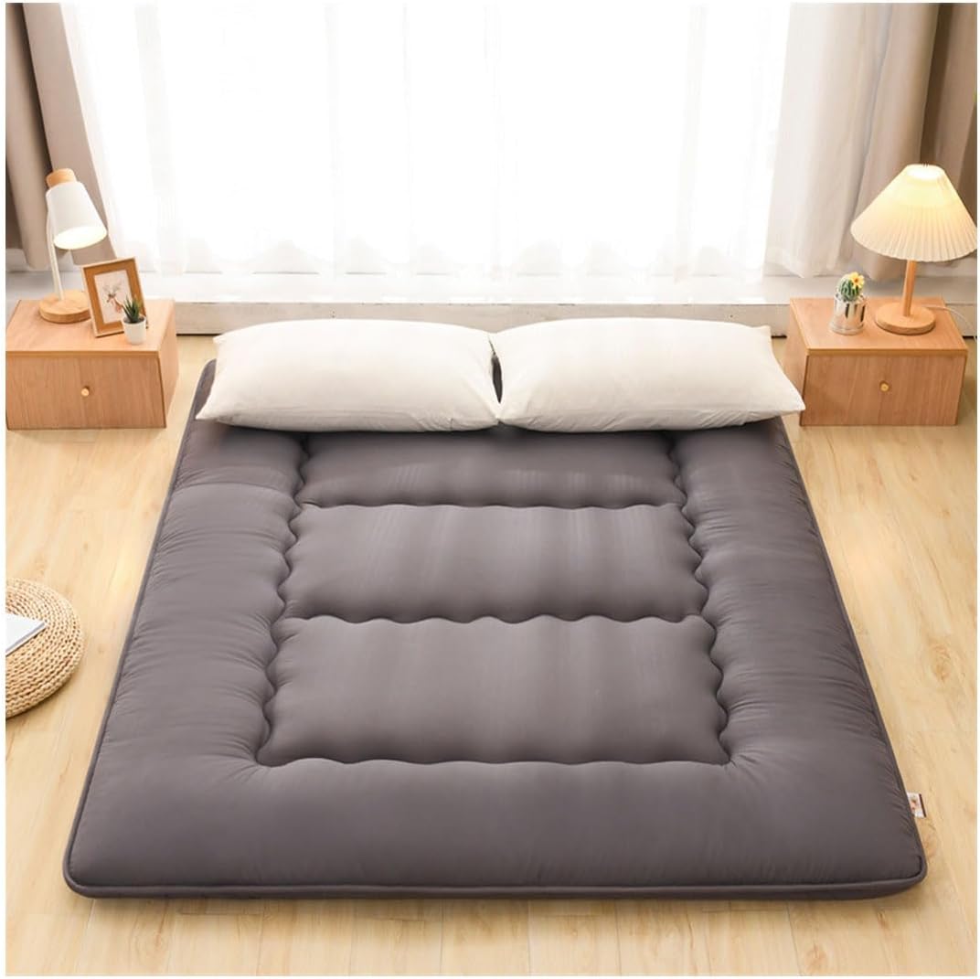 Luxury Japanese Floor Mattress-Queen Size Futon Sleeping Pad,Thicken Daybed with Memory Foam&Organic Cotton-Convenient,Comfortable&Healthy Sleep-Multipurpose Use In Dormitory,Sofa,Bed(150x200CM,Grey)