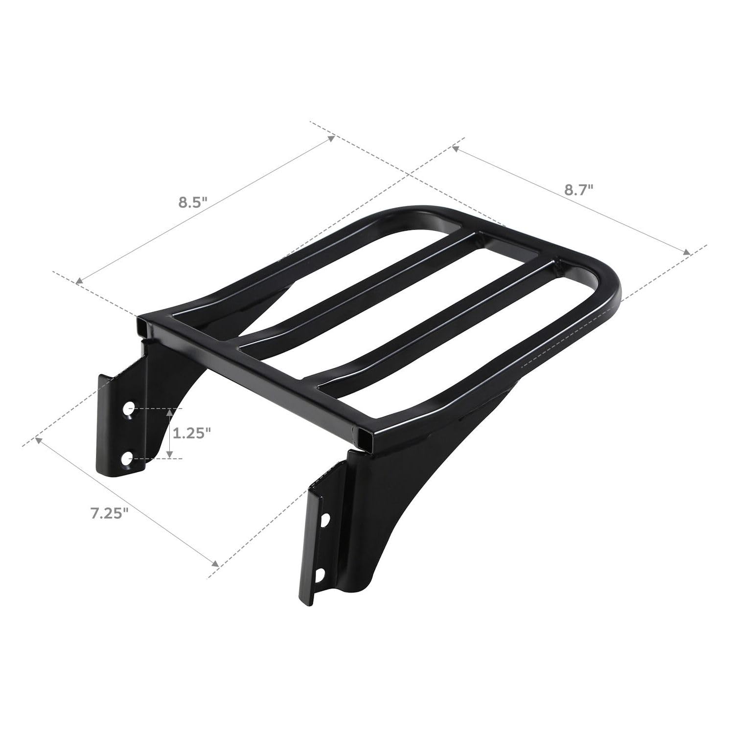 DUST GLOW Detachable Rear Backrest Luggage Rack Black