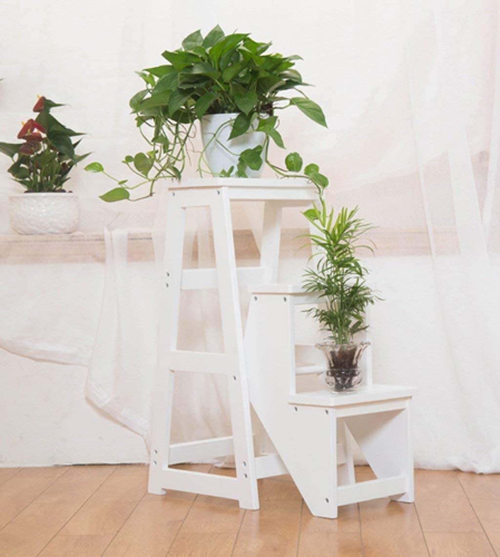 Tabouret d'escalade en bois massif avec 3 marchepieds pliants pour la maison